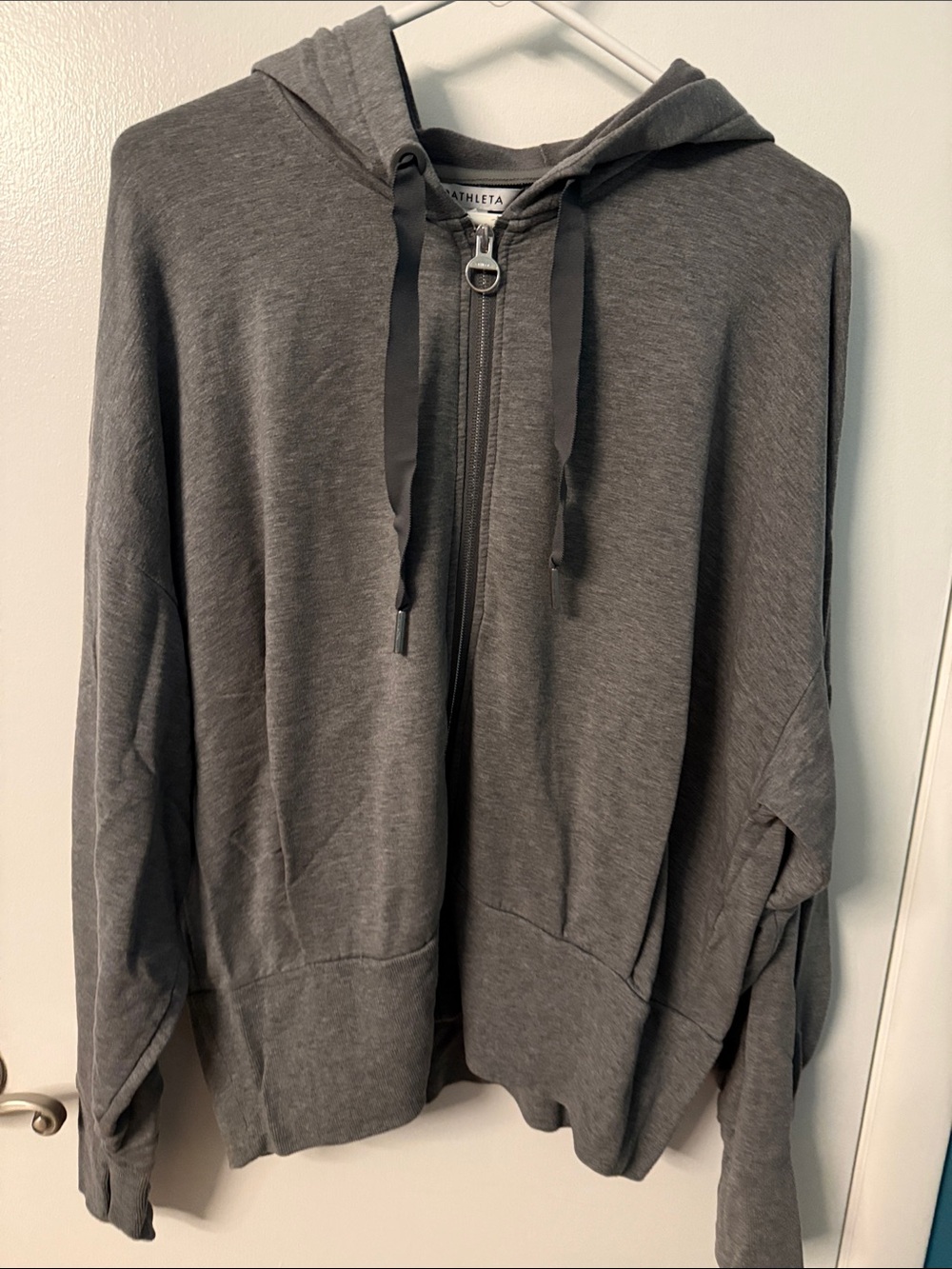 Athleta Women's Dark Gray Full-Zip Hoodie Sweatshirt
